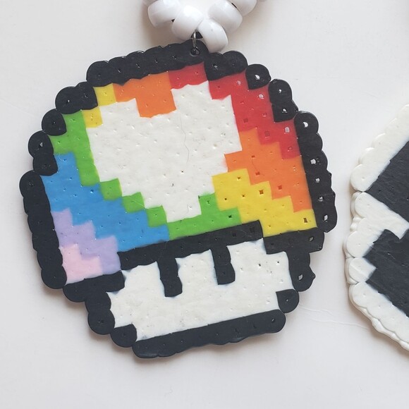 Funky Perler Mushroom Necklace 3 Pack - Picture 4 of 8